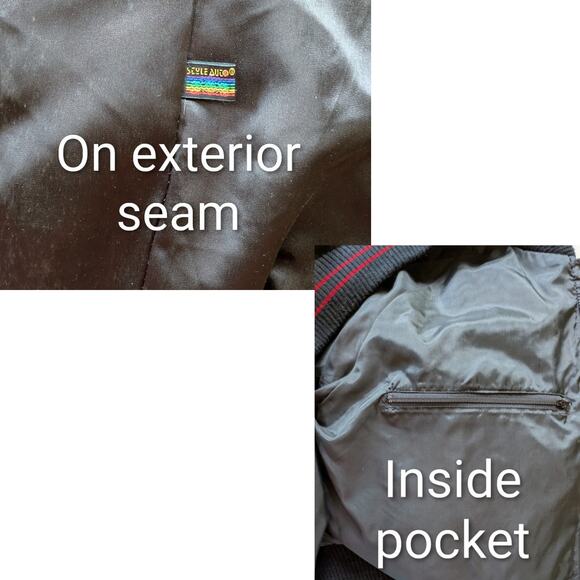 80s Bomber Jacket Mens Large Black 1950 Cadillac Embroidered Red Car Satin VTG - Picture 7 of 12